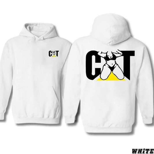 CAT With Woman 2 Side Hoodie Unisex Classic Fabric T-shirt/Hoodie, Vintage for Men and Women, Unisex Vintage Crewneck