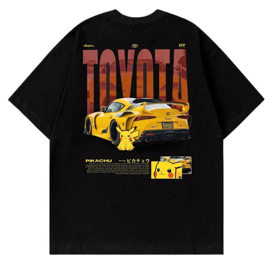 Yellow Toyotaa Supra x PlKA T-shirt, Car Enthusiast Shirt, Car Clothing, Classic Car Shirt, Anime Shirt