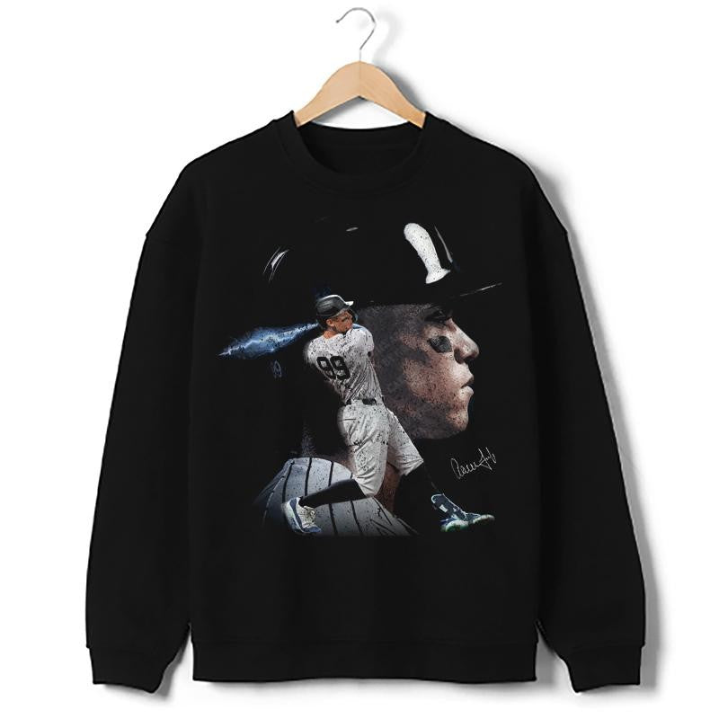 Aaron Judge New York Custom Comic Style Baseball Custom Graphic T-Shirt Crewneck Cotton Menswear Top