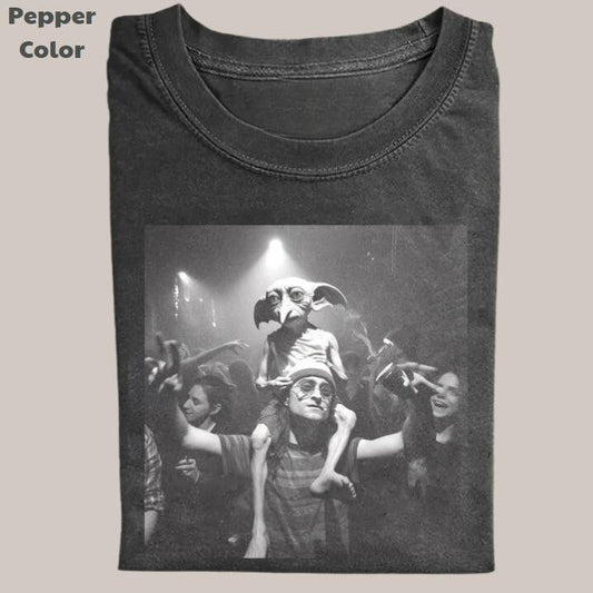 Harry Potter Vintage Tee, Harry Dobby Party T-Shirt, Meme Cringe Funny Dumb Shirts, Unisex Movie Shirt Menswear Womenswear Streetwear, Gift For Girlfriend, Cotton, Print Tee, gift for him gift for her
