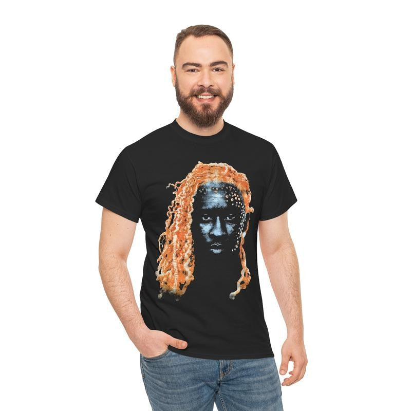 Orange Thugga Y2k 90s Hip-Hop Vibes Heavy Cotton Graphic T-Shirt Tshirt Shirt HipHop Rap Tee Casual Classic Menswear Retro Top Vintage Underwear Streetwear Crewneck Comfy