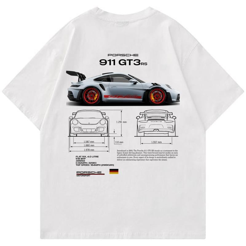 Porsche 911 GT3 RS T-Shirt, Unisex, Menswear, Street Racing Shirt, Car Shirt, Boyfriend Gift