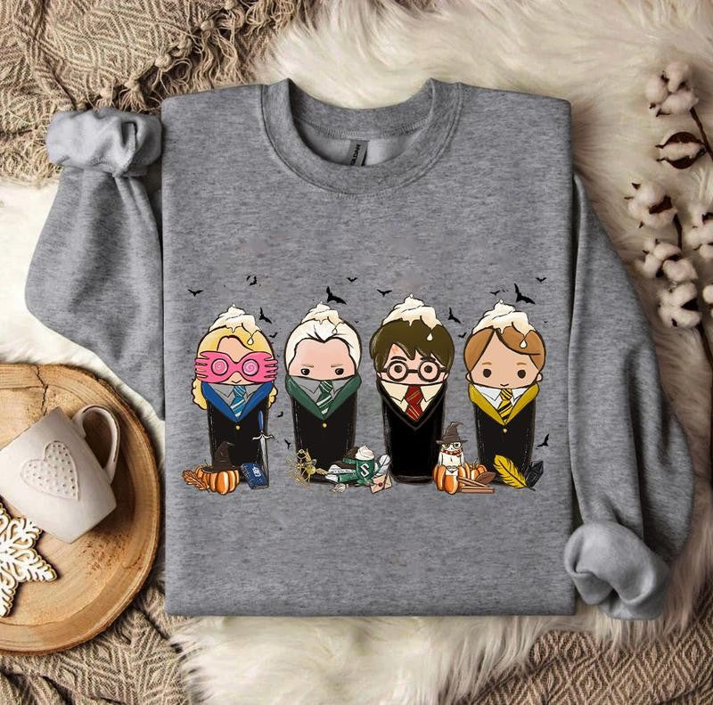 Vintage Wizard Harry Potter Coffee Halloween Sweatshirt, Hogwarts HP Shirt, Bookish Shirt, Halloween Sweatshirt