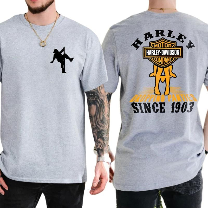 Harley Davidson Graphic Shirt - Bold and Fun Biker Statement Tee, Soft Fabric Short Sleeve Shirt