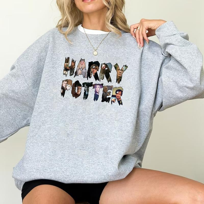 HP Characters Name At Hogwarts Unisex Sweatshirt Hoodie Shirt Cotton Relaxed Fit