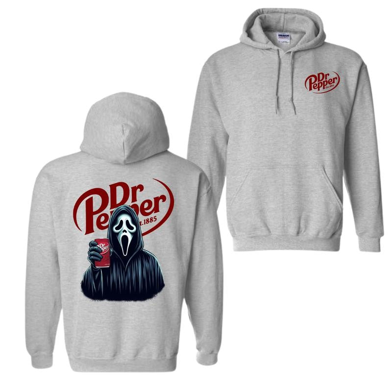 Dr Pepper Ghost Face Halloween 2 Sided Hoodie, Dr Pepper Hoodie For Men And Women