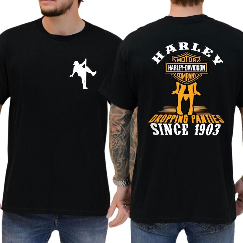 Harley Davidson Graphic Shirt - Bold and Fun Biker Statement Tee, Soft Fabric Short Sleeve Shirt