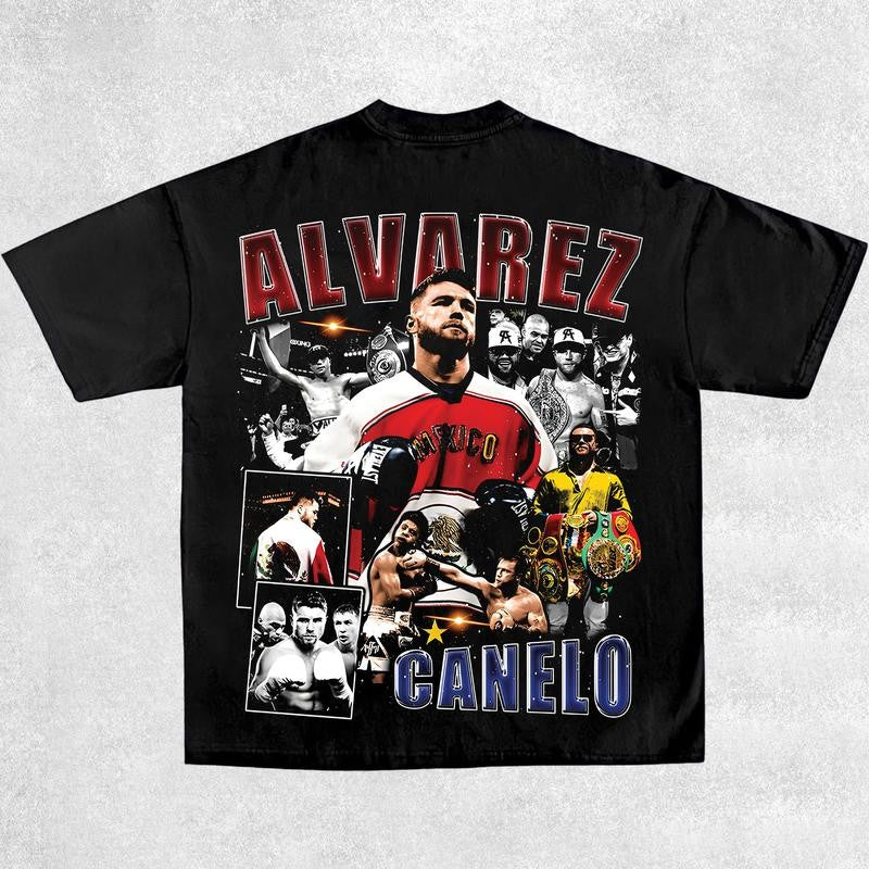 CANELO ALVAREZ TEE, Boxing T-shirt, Fighter Tee, Boxer Shirt, Sports Shirt, Vintage Boxing Tee, Graphic Boxing Champ T-Shirt