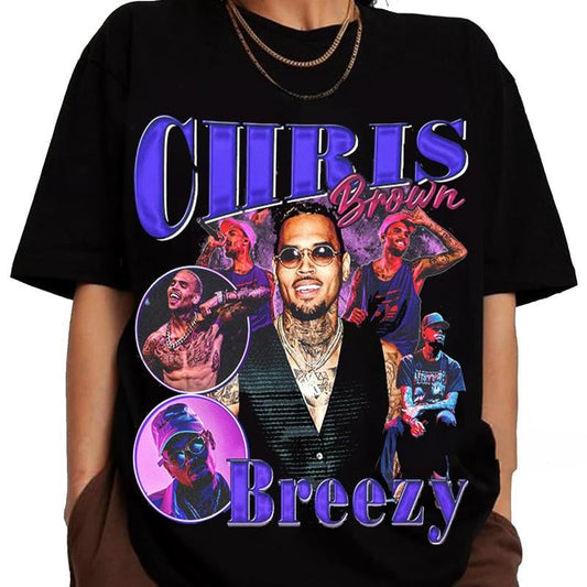 Vintage Chr1s Brown T-Shirt, Chris Br0wn Tee, Bootleg Hip Hop Shirt