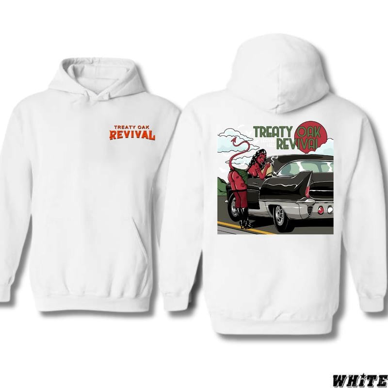 Leaving Hell T-Shirt/Hoodie - Treaty Oak Revival 2 Sided Unisex T-Shirt/Hoodie, Vintage for Men and Women, Unisex Vintage Crewneck Tee - Casual