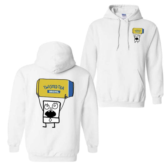 Doodlebob Twisted Tea Essential 2 Sided Hoodie, Funny Drinking Shirt, Full Color Hoodie, Unisex Hoodie, For Men, For Women, Gift For All