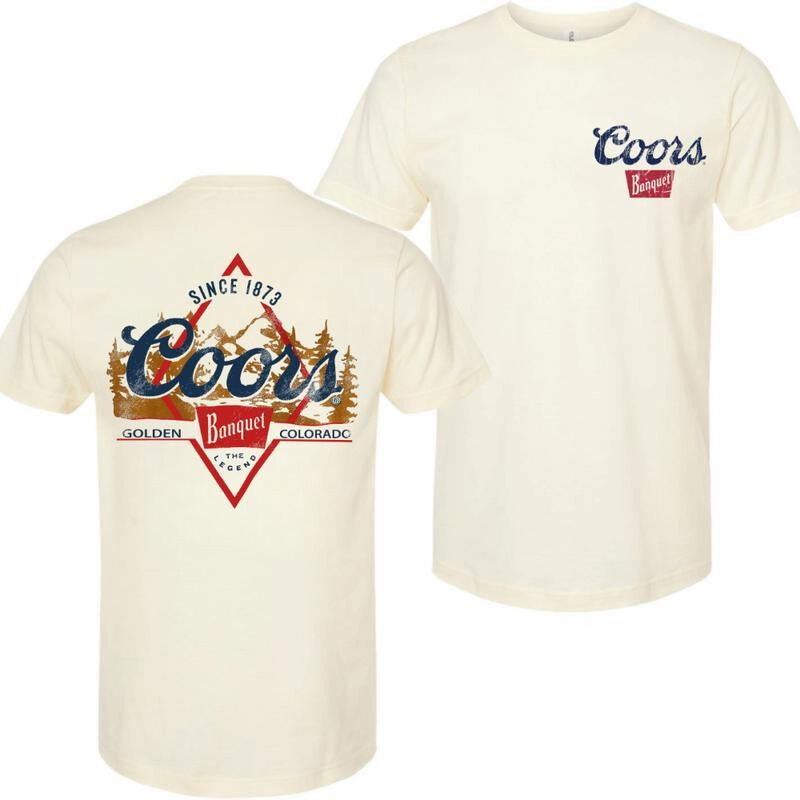Vintage Coors Golden Banquet 2-Sides T-Shirt, Beer Shirt, High-Quality Printing, All Seasons, Casual Fitted, For Men And Women