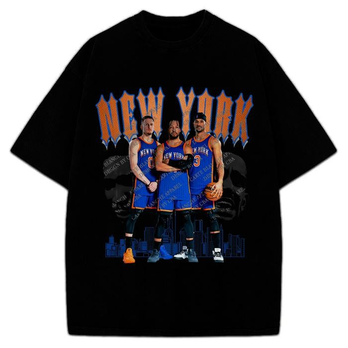 New York Jalen Brunson Josh Hart Donte DiVincenzo Crying Embiid Trae Young Custom Graphic T-Shirt Crewneck Cotton