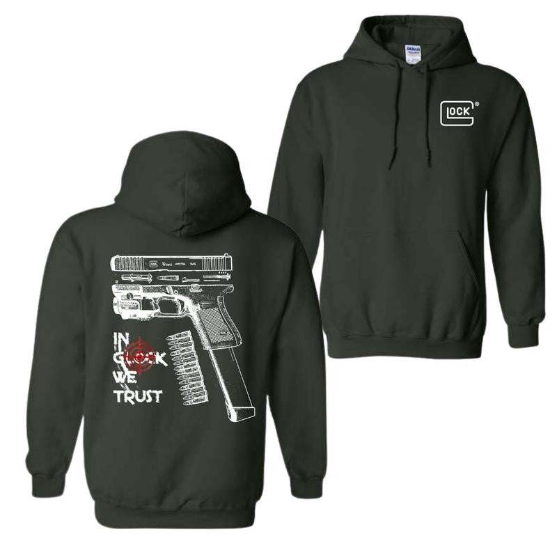 Glock Hoodie IN GLOCK WE TRUST Hoodie Double Side Shirt Hot Trend For Men For Women