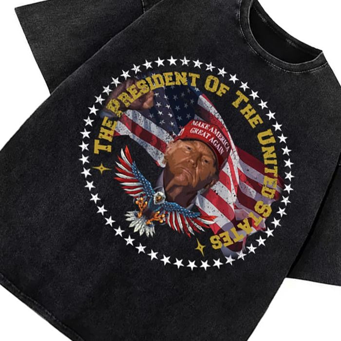 Donald Trump Wins POTUS The President 2024 Victory Custom Graphic T-Shirt Maga President Trump Winner Graphic Tee