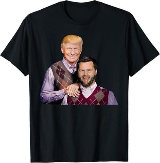 Trump Vance 2024 Brothers Funny Parody Trump J.D. Vance Bros in Ugly Christmas Sweater Unisex T-Shirt