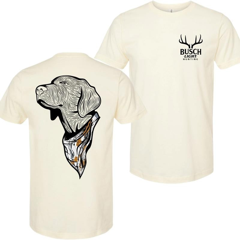 Busch Light Hunting Dog Camo Bandana Double Sided T-Shirt, Gifts for Him, Unisex T-shirt, Colorful, For Him, For Her, Top Trending
