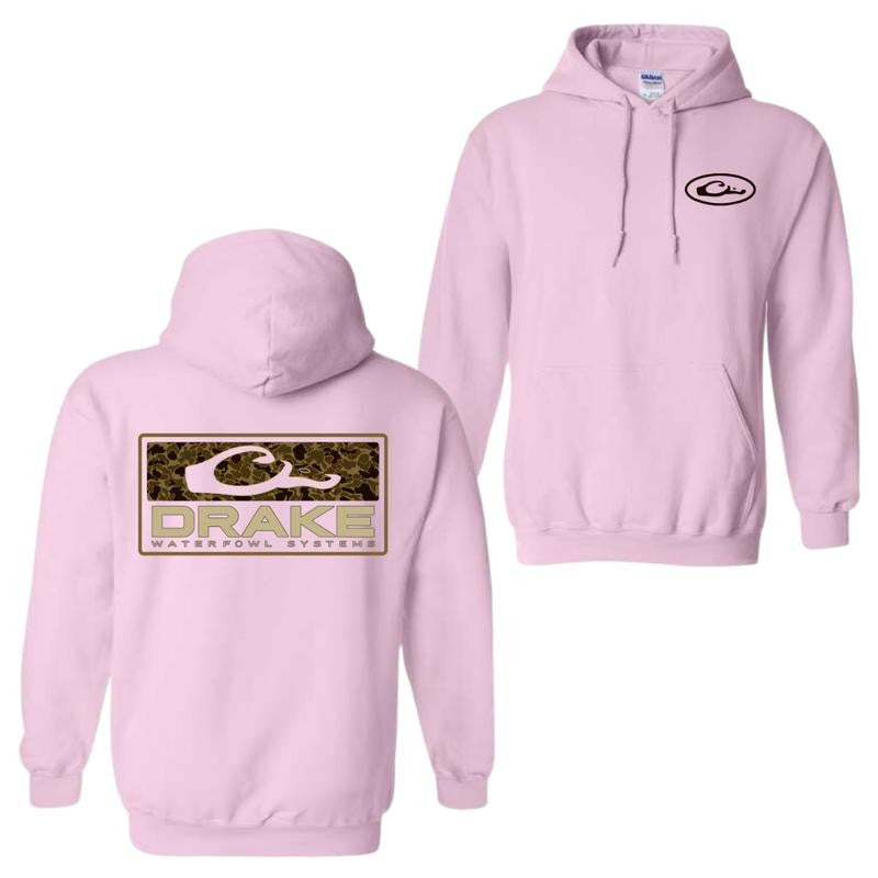 Drake Waterfowl Systems Hoodies and T-shirt, Camo Pattern, Comfort for the Outdoors, Casual Unisex Hoodie, Menswear and Womenswear Top
