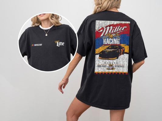 Nascar Miller Lite / Gildan T-shirt, Car Enthusiast Shirt, Car Clothing, Unisex, Vintage car shirt Cotton Fit