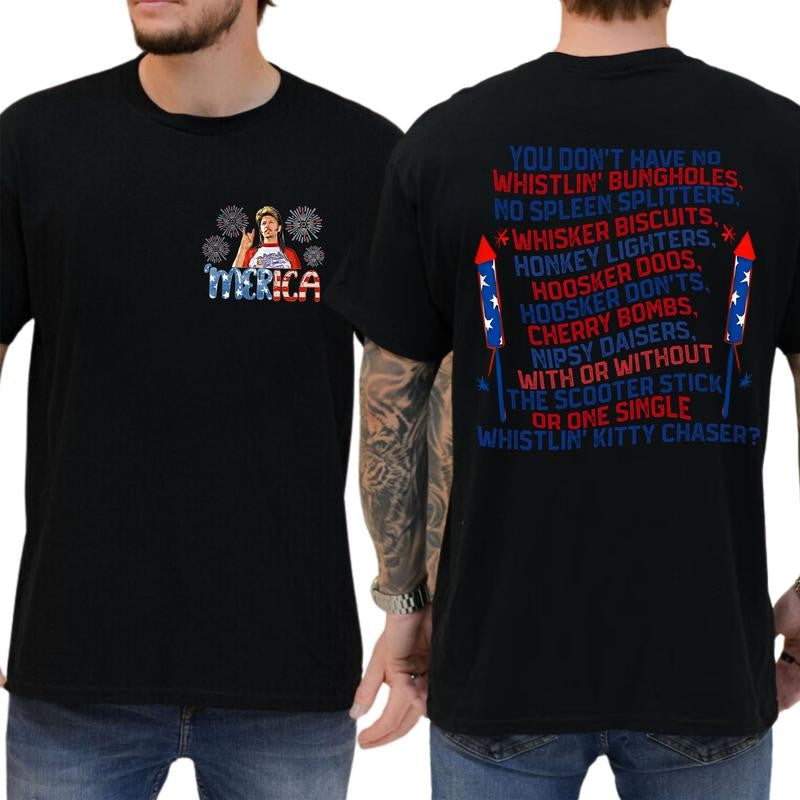 Casual, 2-sided Joe Dirt Merica July 4th Shirt Funny Joe, Full Color, For Men ,Gift For men, Casual.