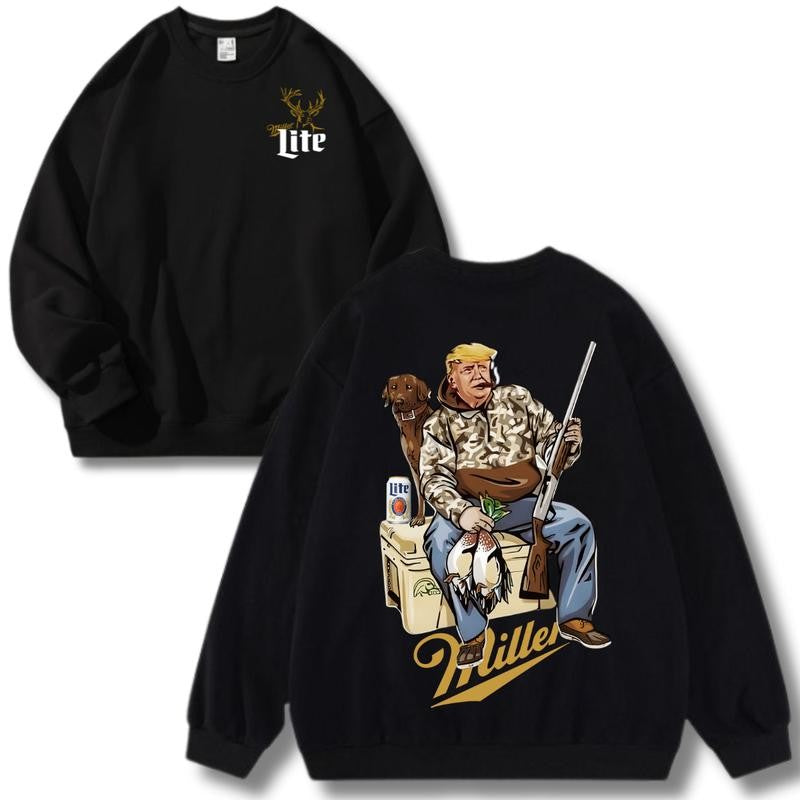 Hunter Trum With Miller Lite 2 Siders Hoodie & Sweatshirt, Unisex Sport Hoodie & Sweatshirt Fashion Crewneck Comfort