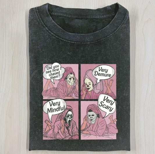 DID YOU SEE HOW I CHASED THEM T-SHIRT, Jason Voorhees, Michael Myers, Ghost Face, Pennywise, Horror Movie Shirt, Horror Character, Funny Halloween Shirt, Unisex T-Shirt, Gift For Men Women