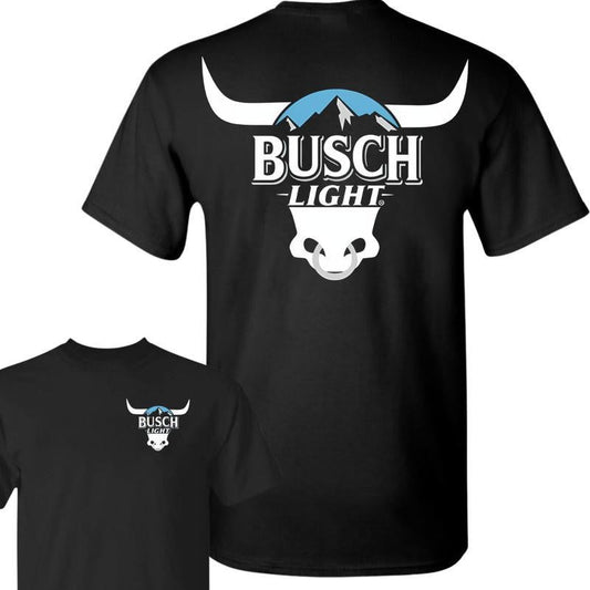 Busch Light -Beer- Busch Rodeo Bull Horns Shirt, Casual Graphic Round Neck T-shirt for Summer, Fashion Top for Daily Wear, T shirt For Men And Women