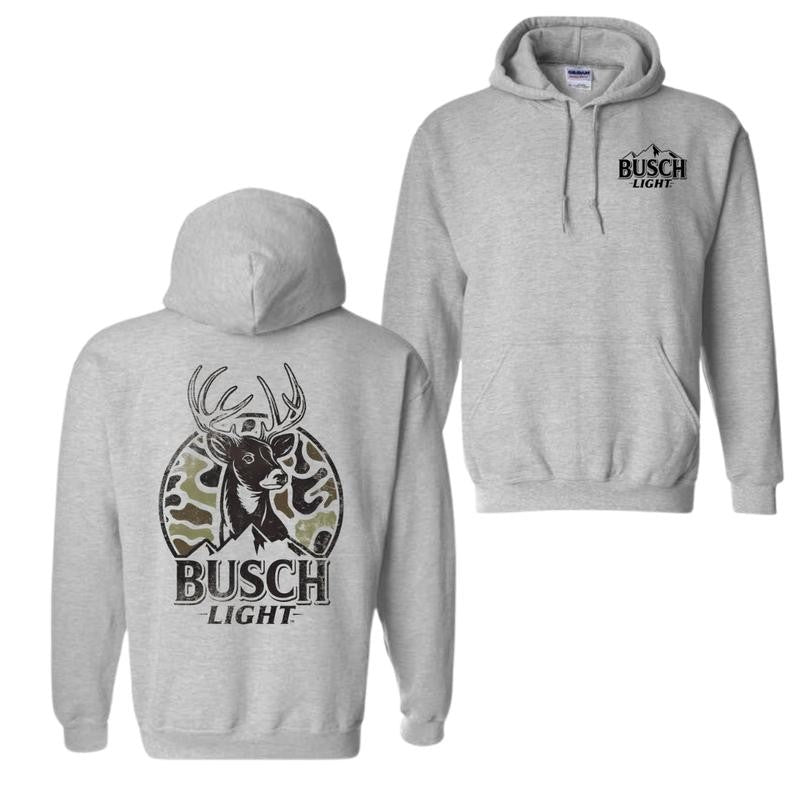 Busch Light Can Camo Hoodie And T-shirt, 2 Siders Buck Version Hoodie, Vintage Hunting Outdoors Unisex Hoodie