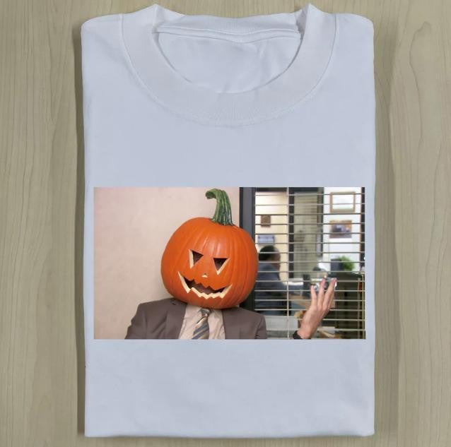 THE OFFICE DWIGHT PUMPKIN HEAD FUNNY HALLOWEEN T-SHIRT, Horror Movie Shirt, Horror Character, Funny Halloween Shirt, Unisex T-Shirt, Gift For Men Women