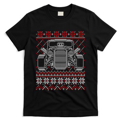 Ugly Christmas Sweater Fancy Cars Christmas Hotrod Racing Gift T-Shirt