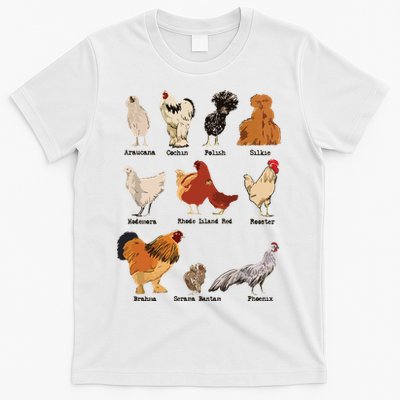 Vintage Chicken Breeds Farm Animals Day Support Local Farmer T-Shirt