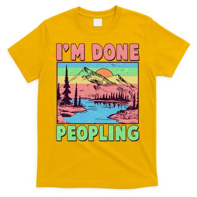 Vintage I'm Done Peopling Great Outdoors Nature Camping Fan T-Shirt