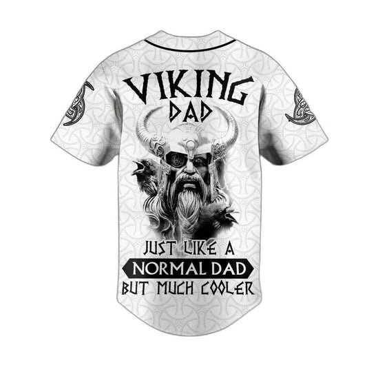 Viking Dad Just Like A Normal Dad But Much Cooler Custom Baseball Jersey For Men Women, Skull lovers Gift - lylyprint.com