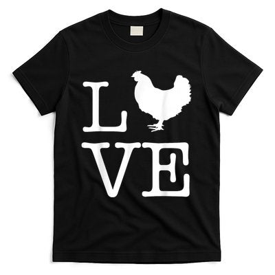 Vintage Love Chicken Novelty Funny Chicken T-Shirt