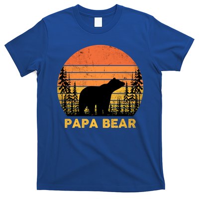 Vintage Retro Papa Bear Distressed Graphic Cute Gift T-Shirt