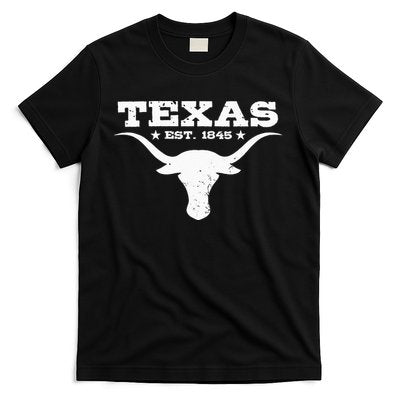 Vintage Texas Distressed Est. 1845 Longhorn Bull T-Shirt