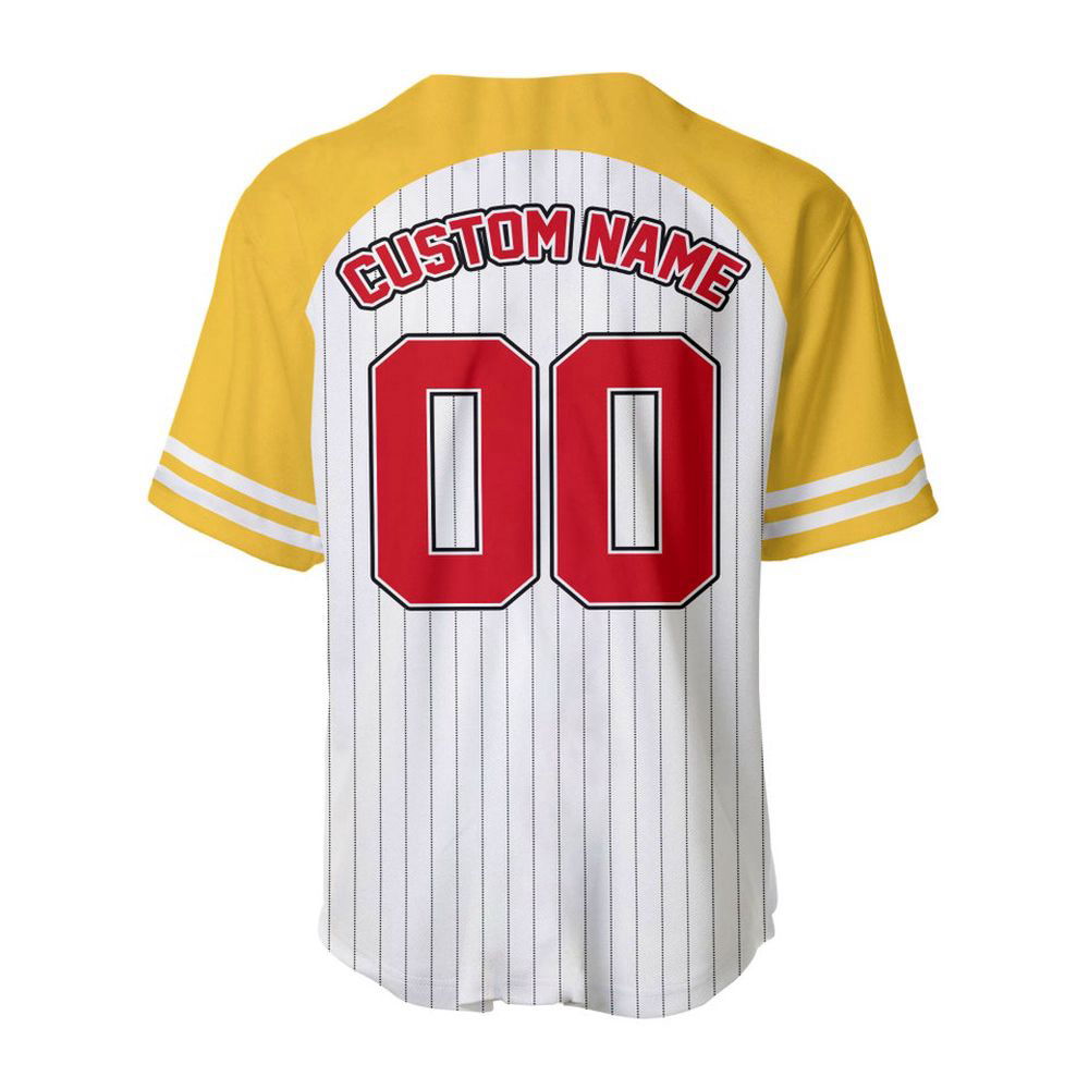 Winnie The Pooh Striped Yellow Red Baseball Jersey - lylyprint.com