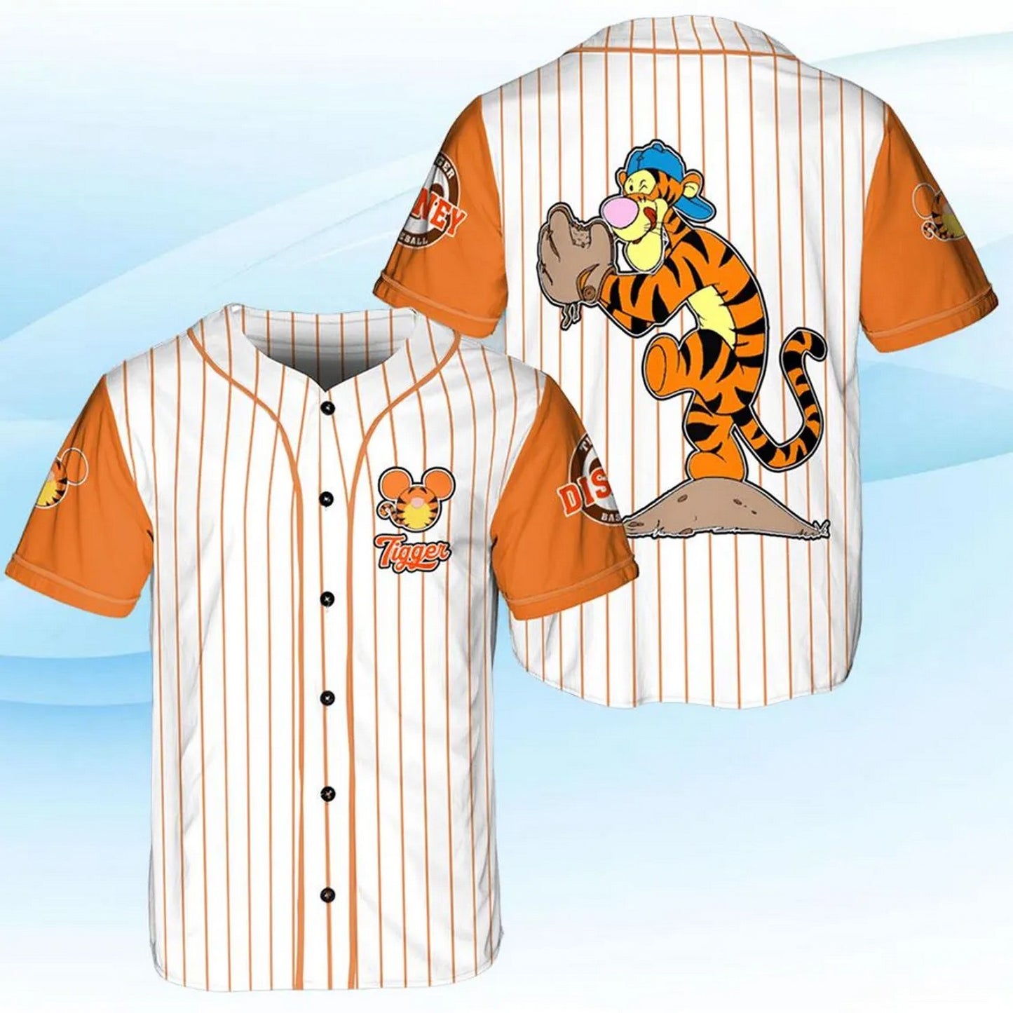Winnie The Pooh Togger Orange White Baseball Jersey