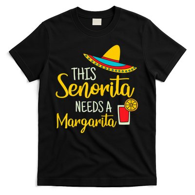 Womens Senorita Margarita Mexican Fiesta Funny Cinco De Mayo T-Shirt