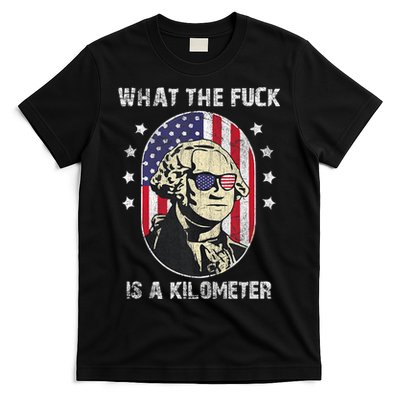 WTF What The Fuck Is A Kilometer George Washington Vintage T-Shirt